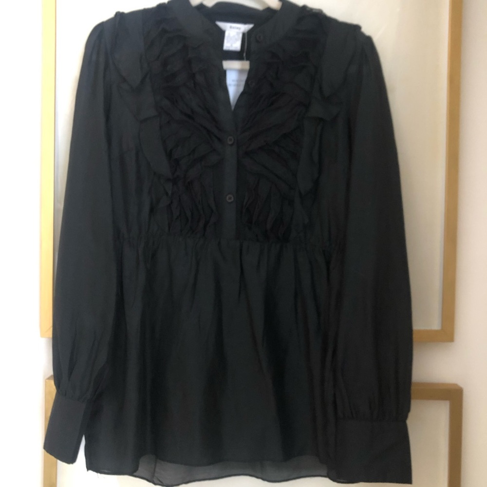 Esley black sheer/silk blouse